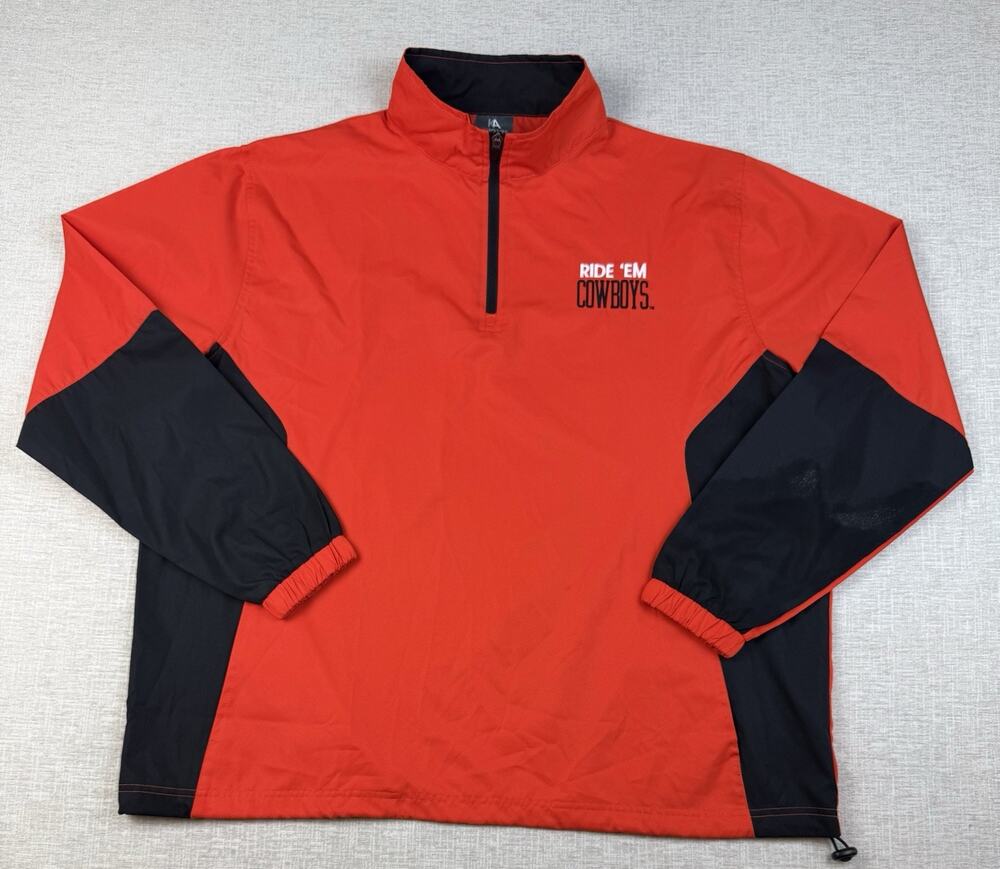 Knights Apparel Oklahoma State Cowboys Pullover Men’s L Red Black 1/4 Zip